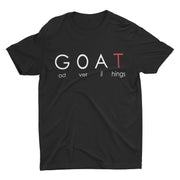 High quality black Christian t-shirt proclaiming God as the G.O.A.T - God Over All Things